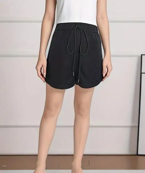

Cotton woven large pocket shoulder strap wide leg shorts, suitable for summer women's high waisted casual sports hot pants