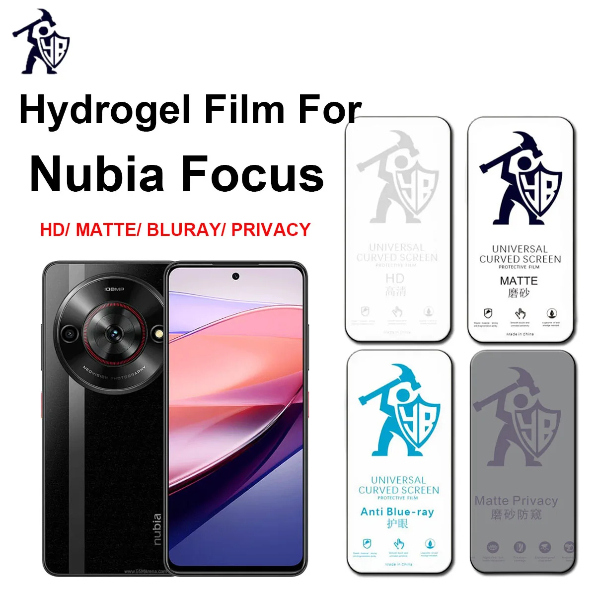 

2 шт., Гидрогелевая пленка для Nubia Focus 5G, матовая защитная пленка для экрана ZTE Nubia Focus, антишпионская Защитная пленка для конфиденциальности