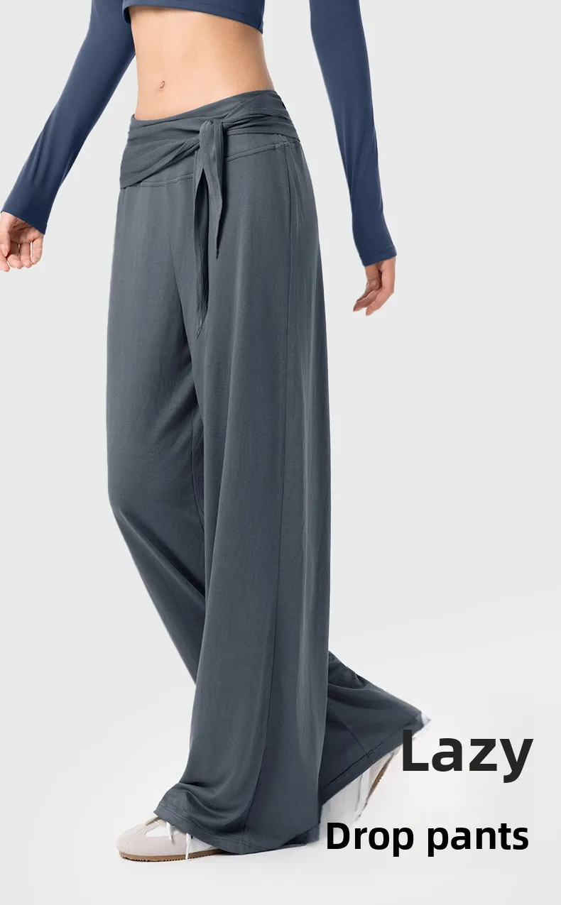 

Женские свободные широкие брюки со съемным поясом, дышащие спортивные повседневные утягивающие прямые брюки