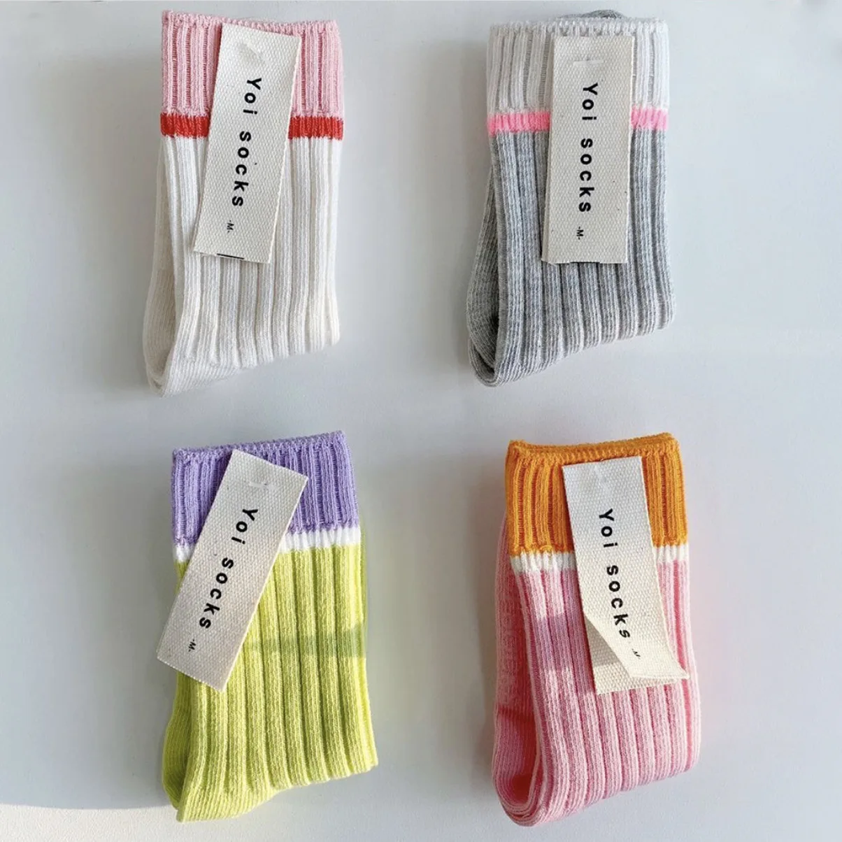 W20AW-0058 socks-eight-color color matching/2025 Korean version of spring boys and girls thin socks children's socks wholesale