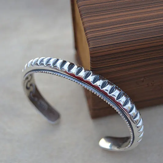 

Fashion Punk Silver Jewelry Smooth Sterling Silver 925 Solid Fashion Star Bracelet Men's Personality Trendy Bracelet