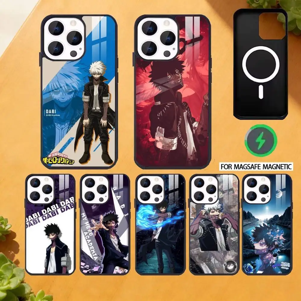 

Dabi My H-Hero A-AcademiaS Phone Case For iPhone 17 16 15 14 13 12 Pro Max Plus for Magsafe Mirror Wireless Magnetic Cover