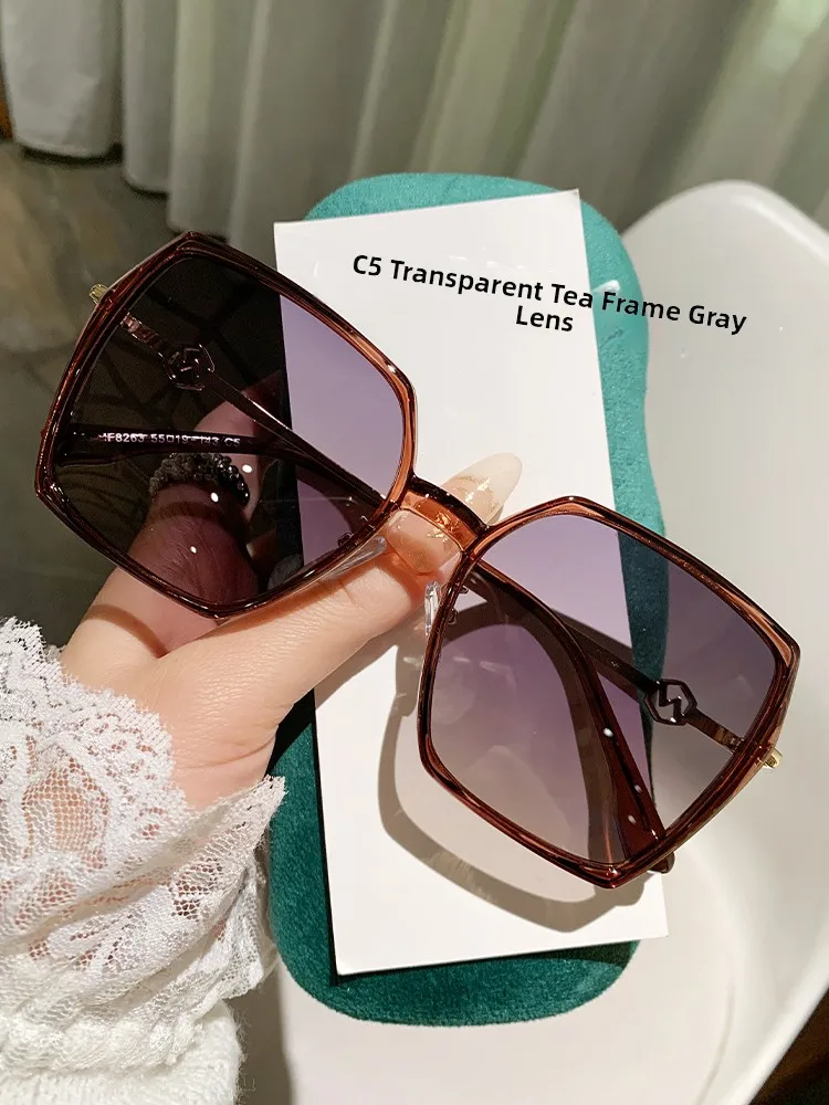 

Korean Sle Large Frame Polarized Sunglasses Women's Faionable Face Slimming Sun Glasses Driving UV Protection round Face
