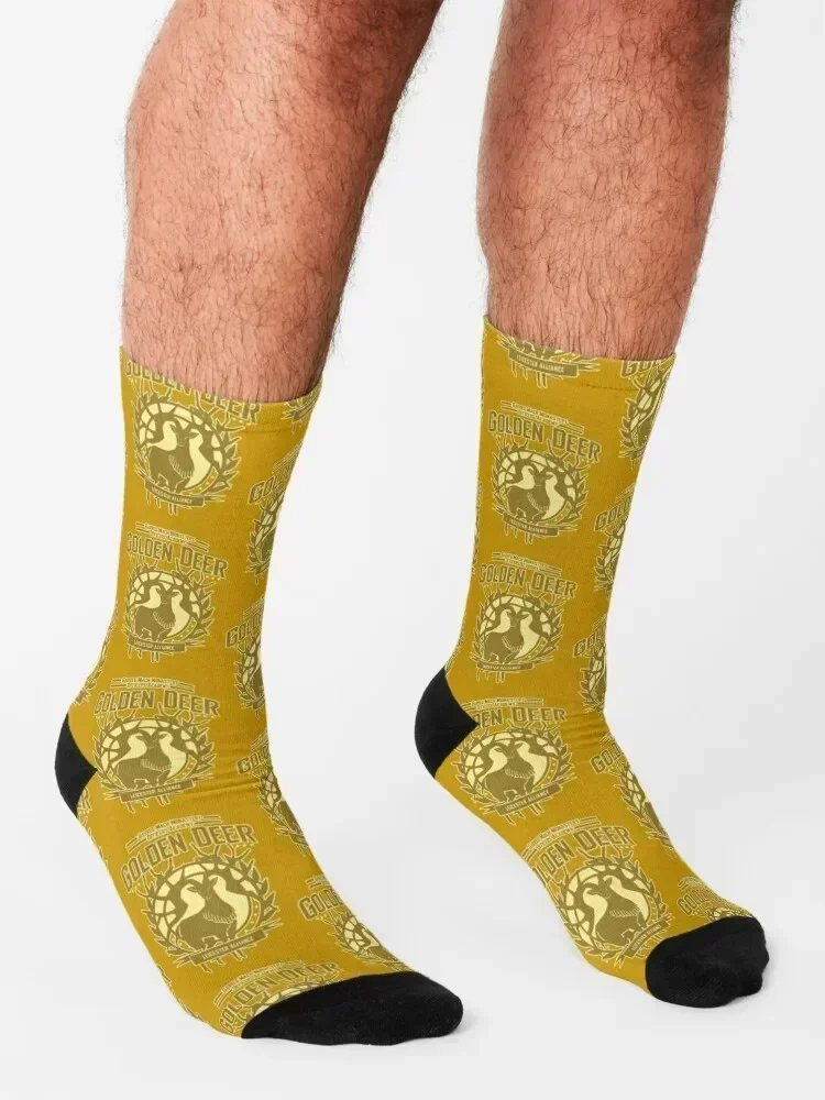 Golden Deer Socks hip hop Christmas Socks For Girls Men's