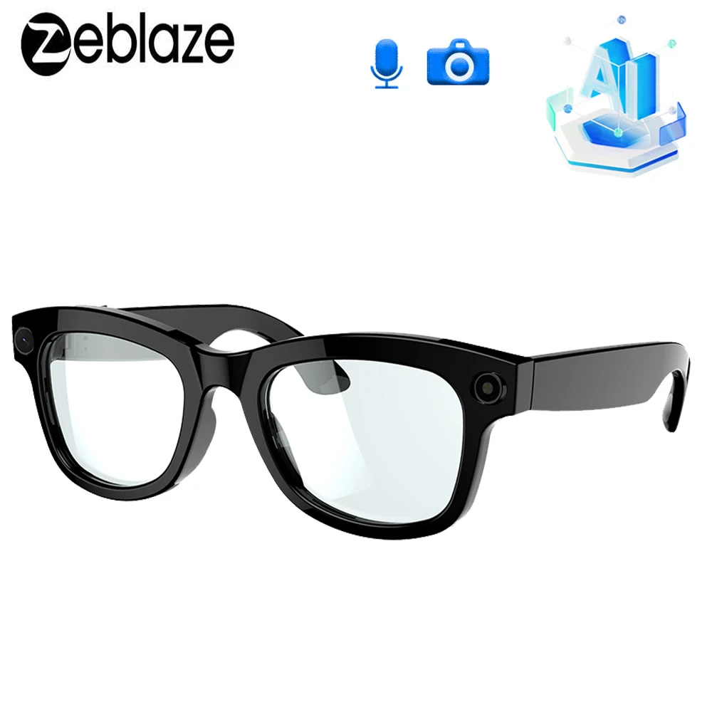 

Очки Zeblaze, очки для стрельбы с искусственным интеллектом, камера 5,0 МП, фотография 1080p, видео, AI-чат, перевод в реальном времени, Bluetooth-вызов, музыкальные очки
