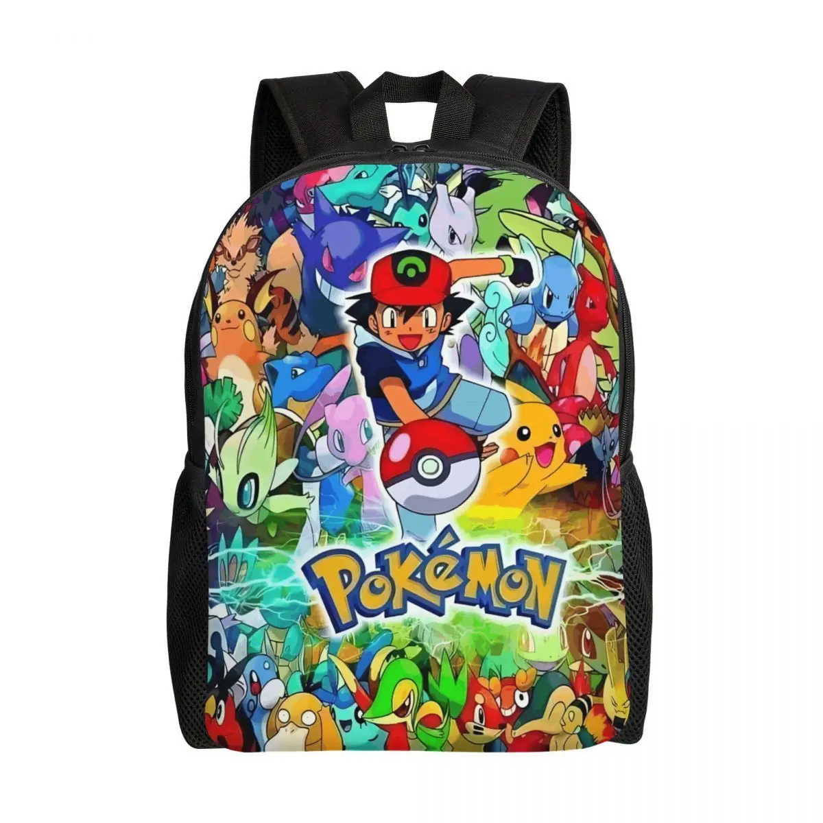 

Custom 3D Printing Anime Bikachus Backpack for Boys Girls Cartoon School College Travel Bags Bookbag Fits 15 Inch Laptop