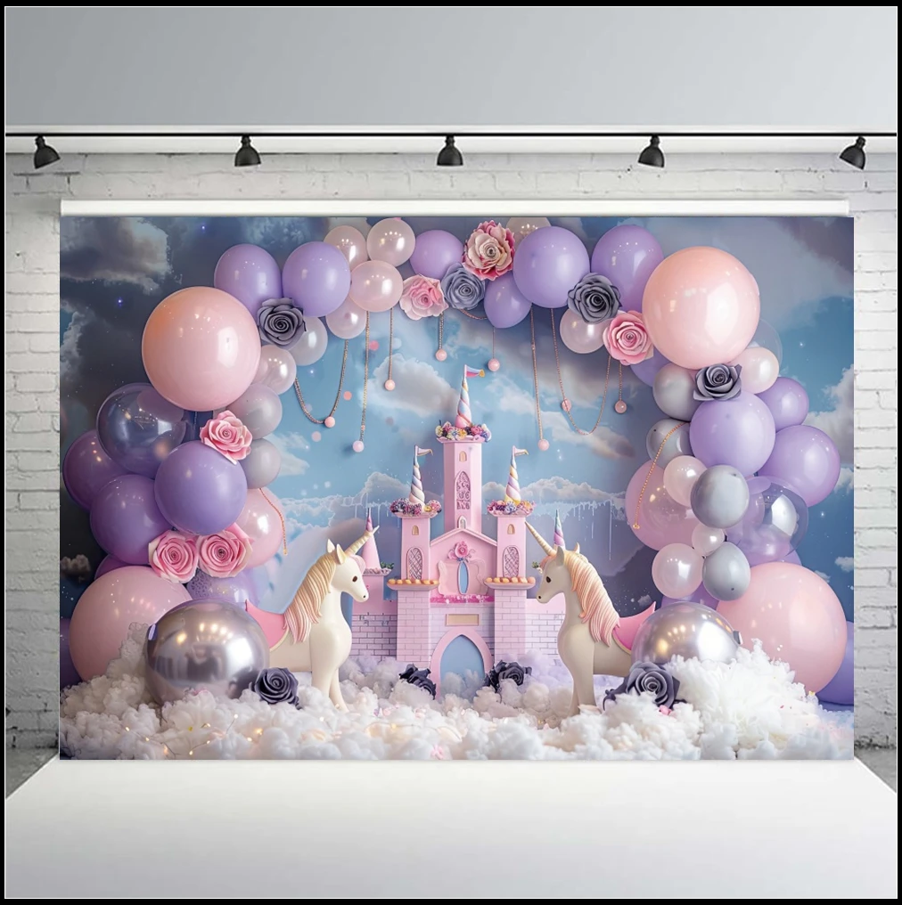 Newborn 1st Birthday Photography Backdrop Colorful Balloon Boys Girls First Birthday Decoration Baby Shower Background Studio