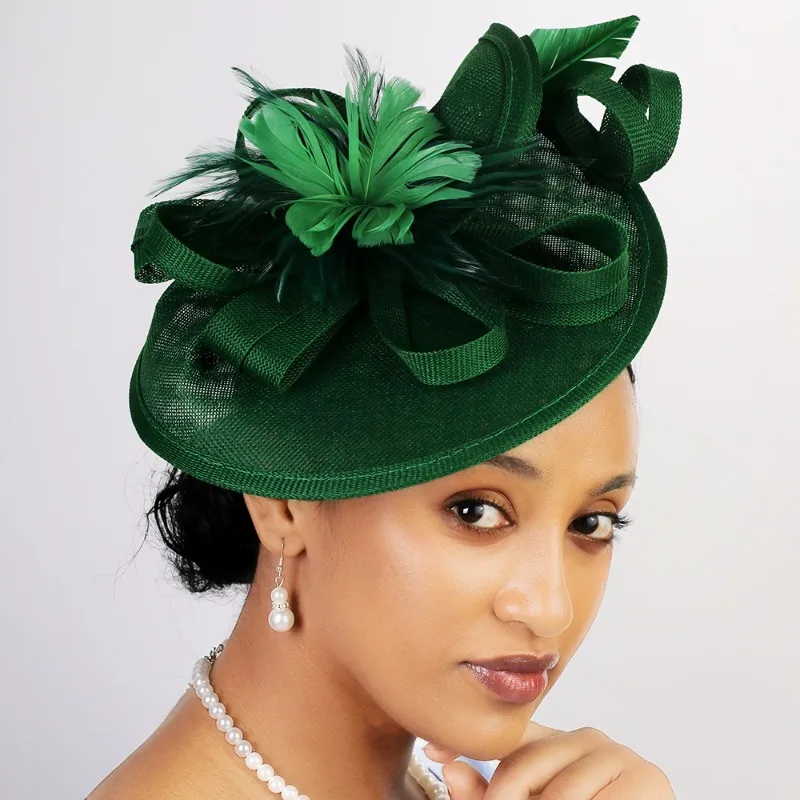 Bridal Headband with Linen Style Derby Hat Retro Party and Dance Fans Horse Racing Uniform Women's Formal Dress Headwear view 5