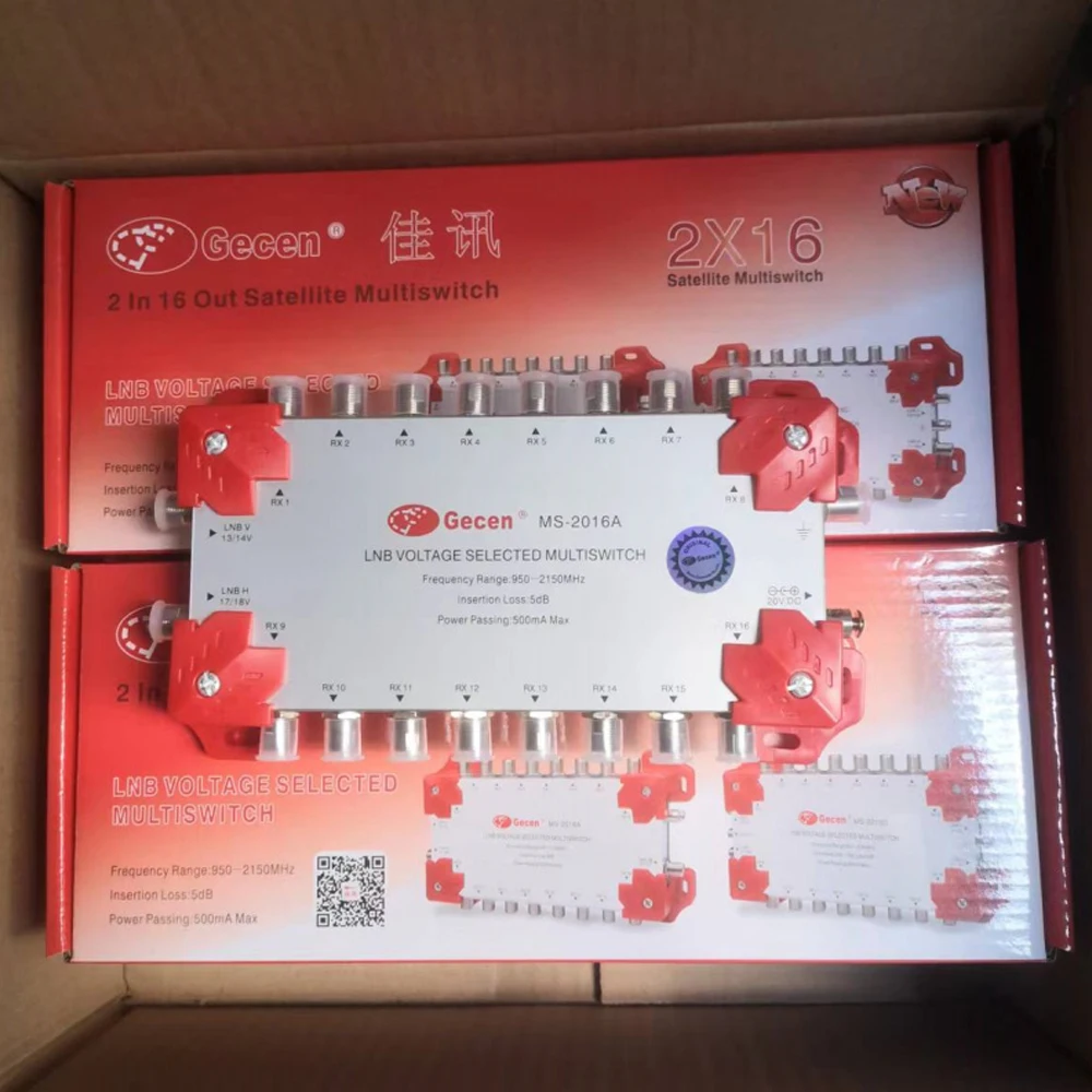 Gecen 2 In 16 Out  MS-2016A Stand-alone Satellite Multiswitch 2x16 LNB Voltage Controlled TV Signal Terminal Splitter