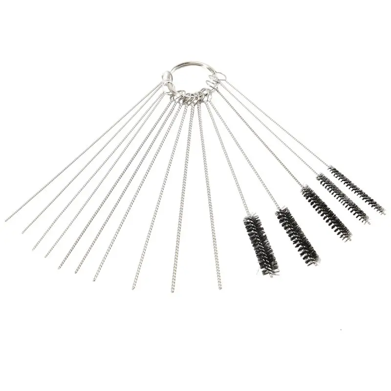 AEF3-Carburetor Carbon Dirt Jet Cleaner Tool Kit 10X Cleaning Needles With 5X Brushes