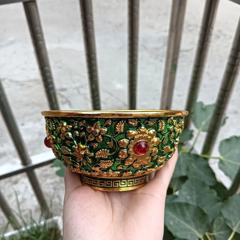 

Чистая латунь, позолоченная чаша, орнамент, коллекция рукоделия, медная посуда, орнамент с рыбой для процветания