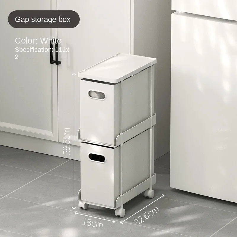 Storage Cabinet Organizer Living Room Storage Drawers Drawer-type Gap Shelf with Pulley Toilet Storage Rack Compact Storage