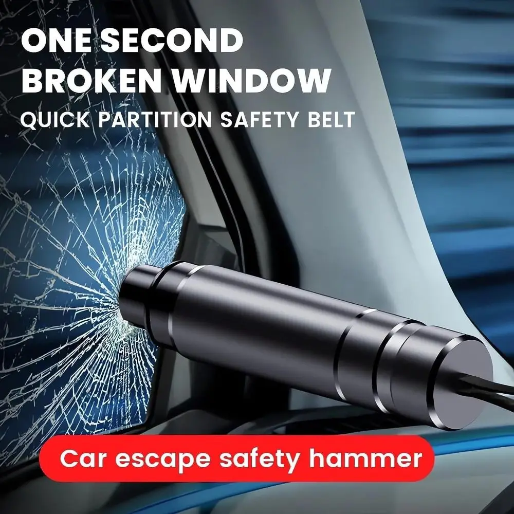 Mini Veiligheidshamer Cadeau Draagbare Ontsnapping Hulpprogramma Glazen Breker 2 In 1 Ruitonderbreker Auto