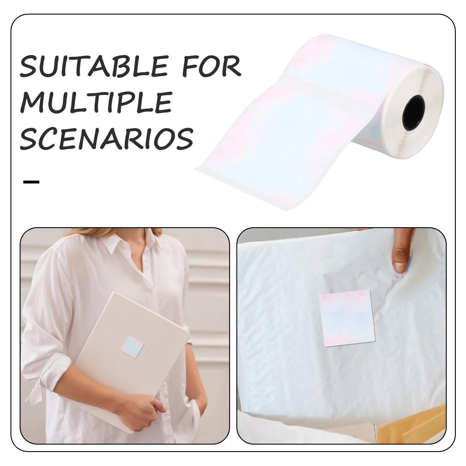 1 Roll Thermal Labels 38Mm X 20M Matte Finish Clear Adhesive Label Paper for Shipping Address Price Tag Sticker Office 4