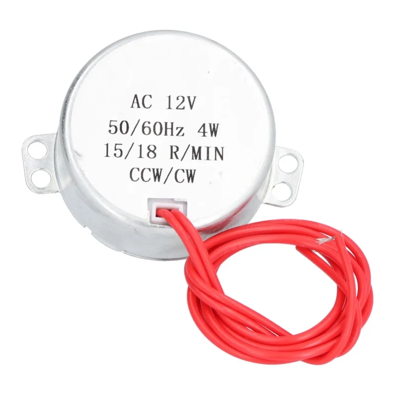 2Pcs Synchronous Motor Synchron 15/18R/MIN CW CCW Rotation Accessory Set Kit 4W AC12V 50TYC