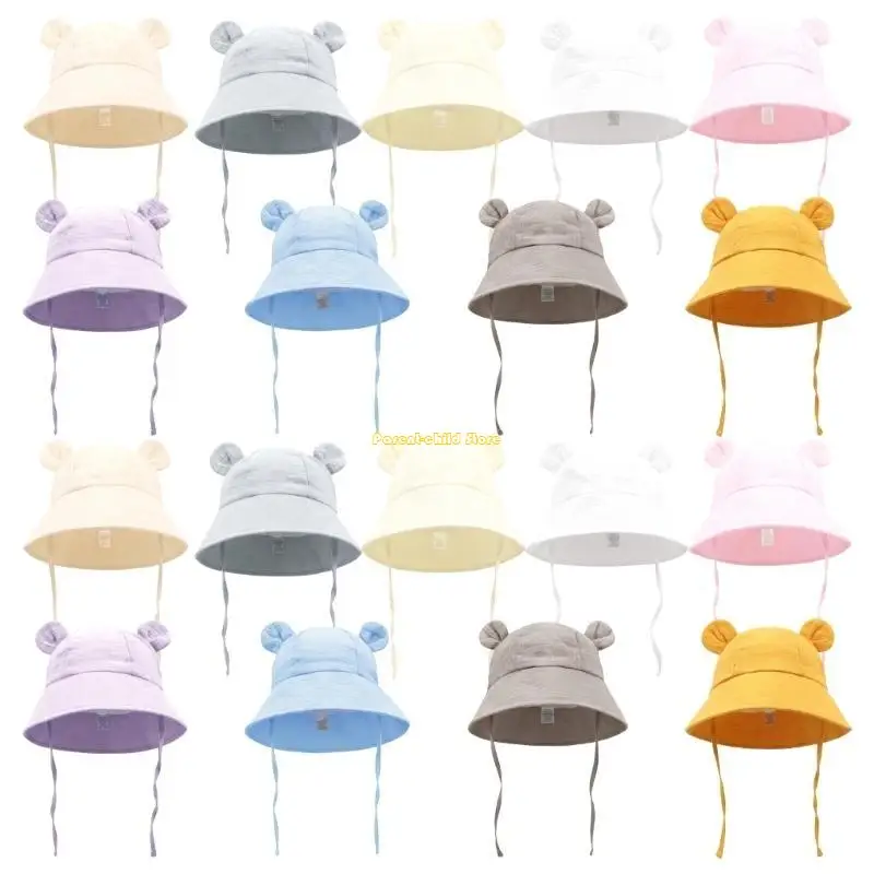 

WXTD Baby Sun Hat Solid Color Soft and Breathable Fisherman Hat Cotton Bucket Caps