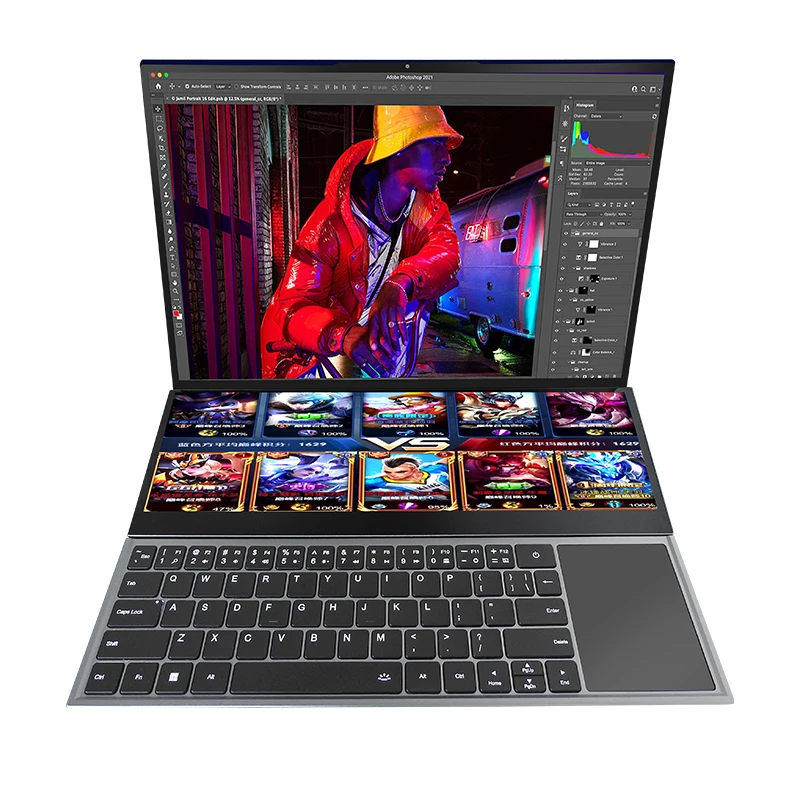 

16 + 14 inch dual screen laptop dual screen stock trading office game modeling rendering laptop
