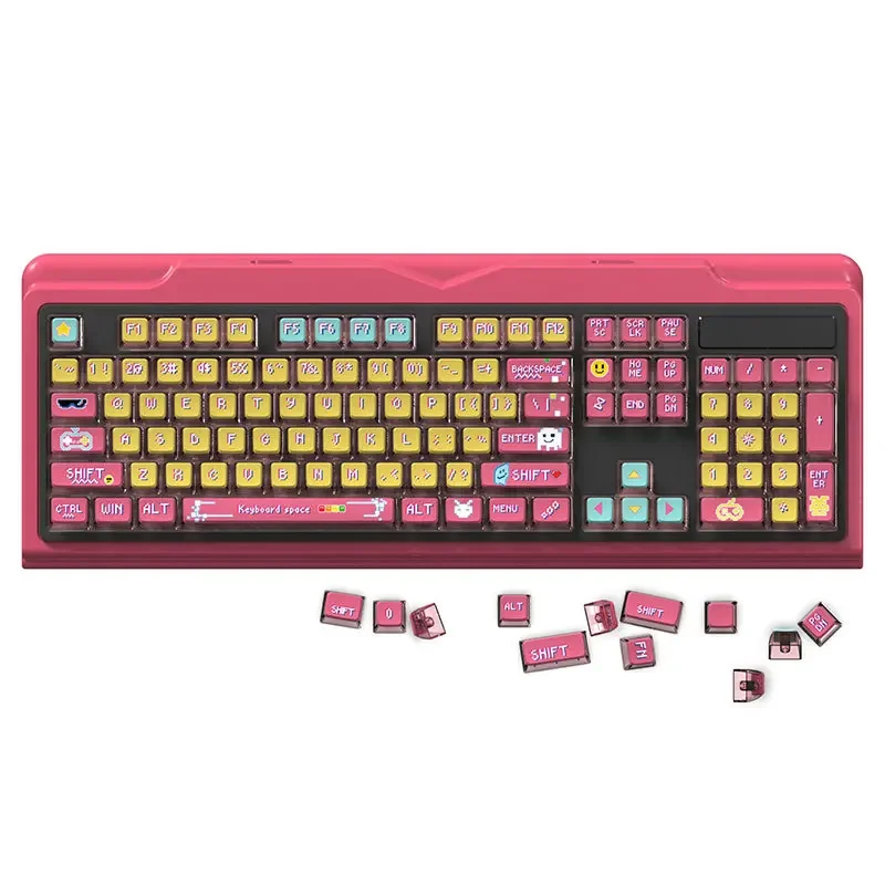 Gaming mechanical keyboard keycaps, trendy video game theme pudding keycaps ASA high-transparency keycaps