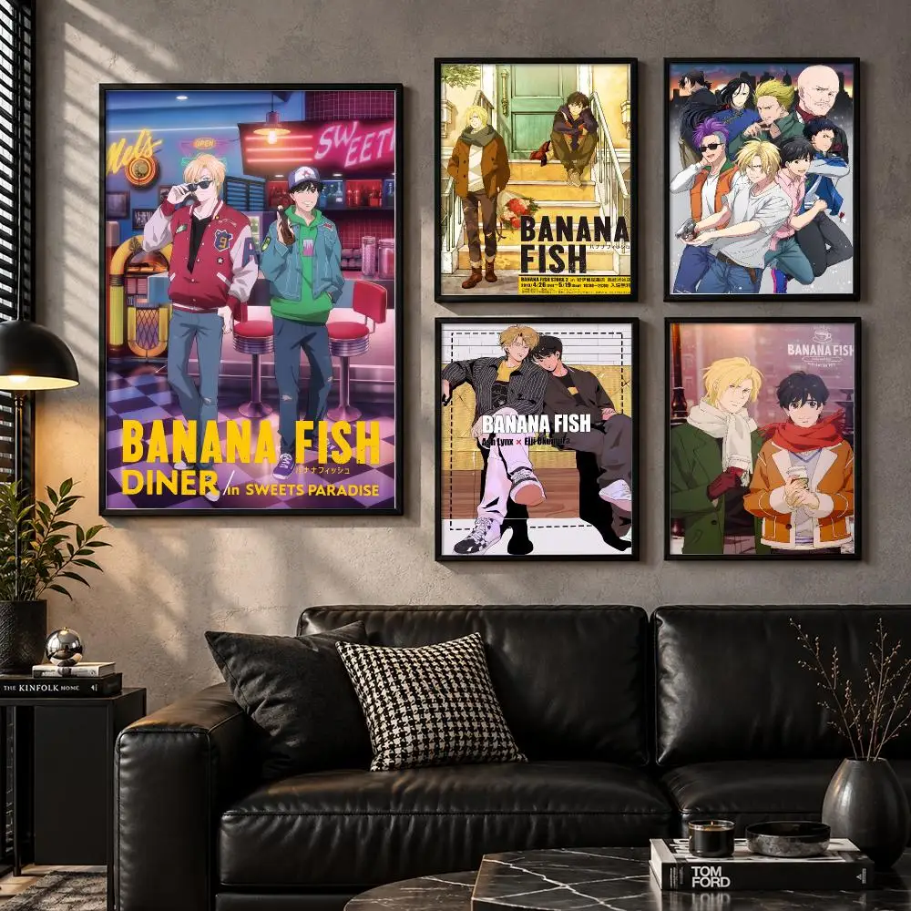 Banana Fish Urban Crime Thriller Friendship Emotional Anime Poster Aesthetic Unframed Wall Prints for Bedroom & Living Room