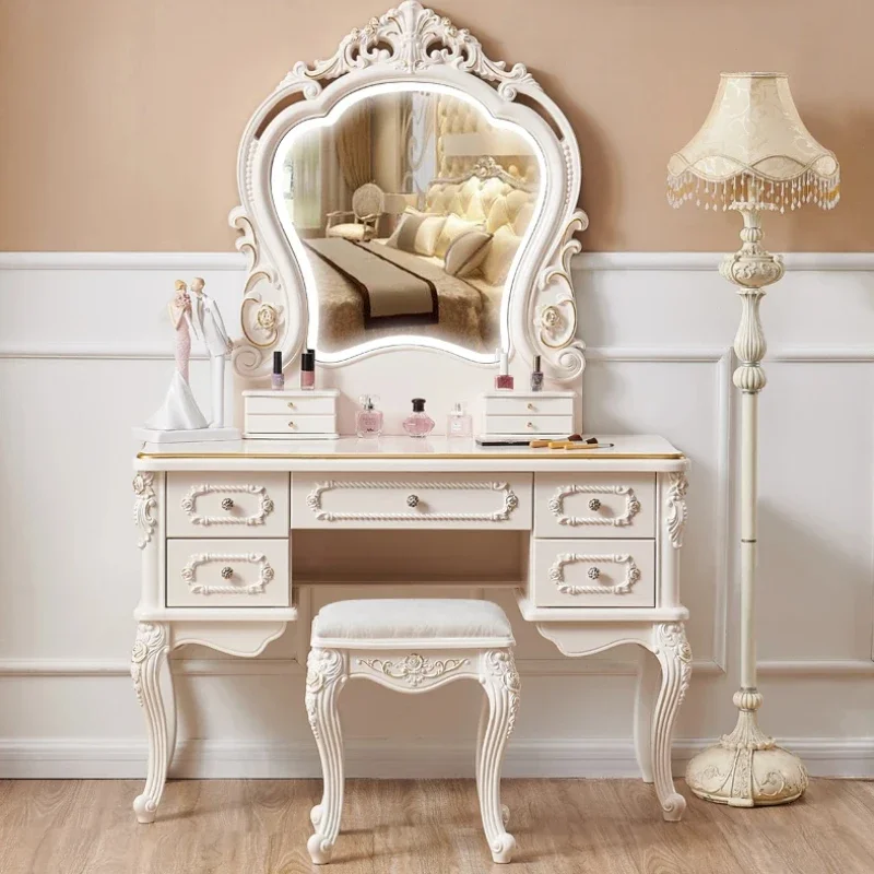 

Nordic Modern Wedding Dresser Table Beige Legs Make Up Storage Dressing Table White Drawers Penteadeiras De Maquiagem Funiture