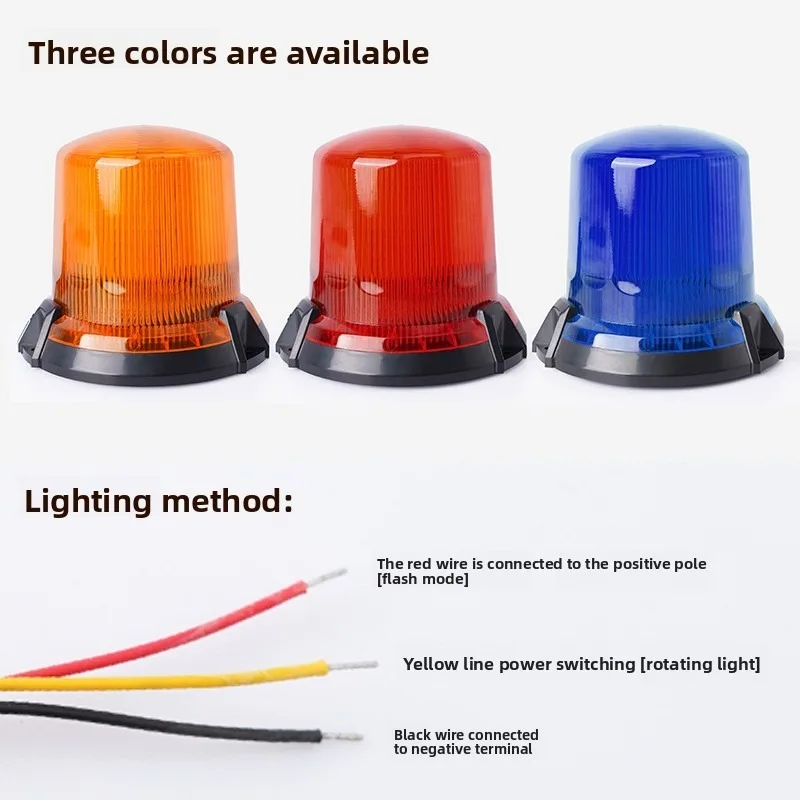 For Cars Traffic Emergency Strobe Light Rotating Flash Warning LED Beacon Signal Lamp for Engineering Vehicle Night Safety