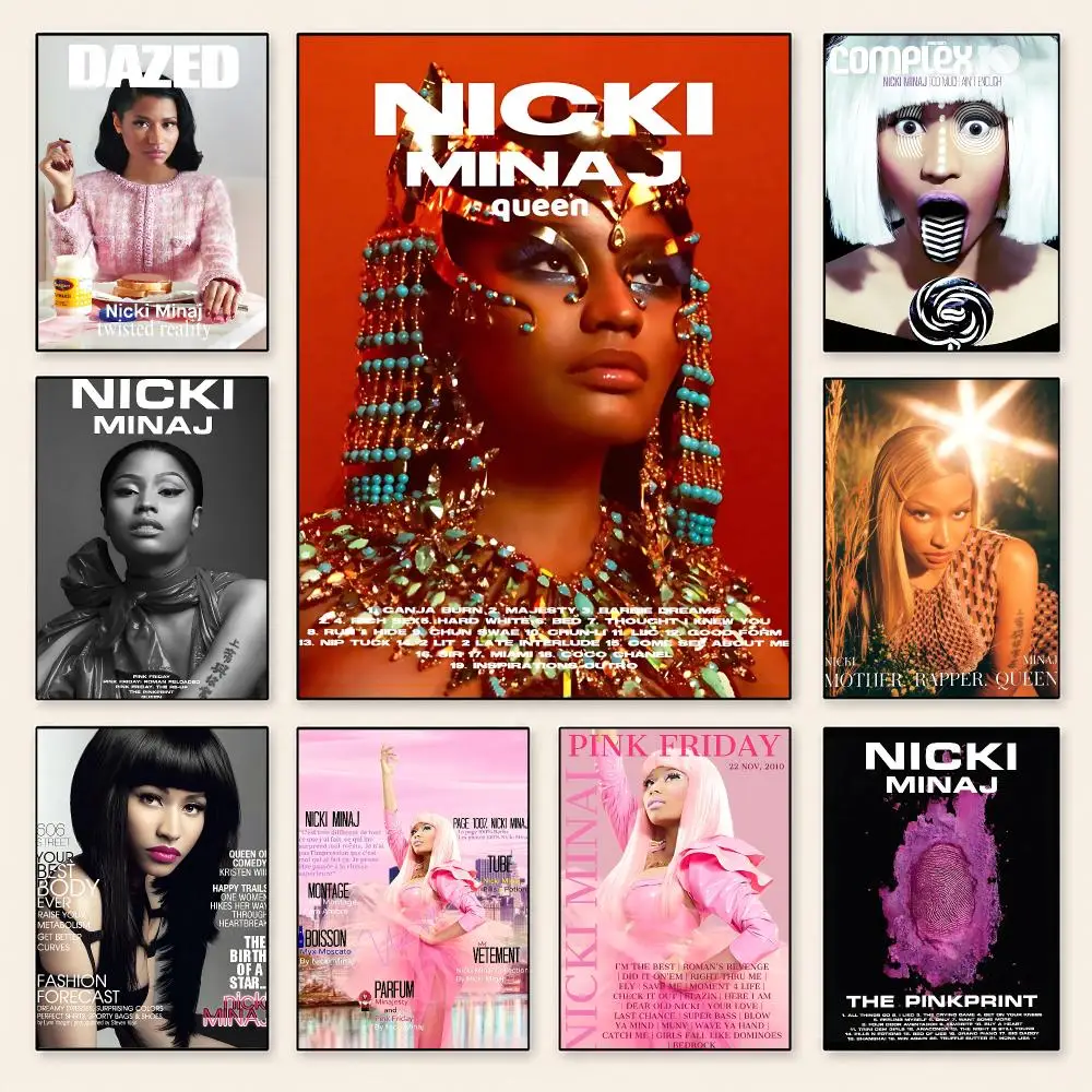 Celebrity Nicki Minaj Poster Poster Minimalist Decor HD SelfAdhesive Wall Art for Home Café Bedroom Gift Aesthetic Hanging
