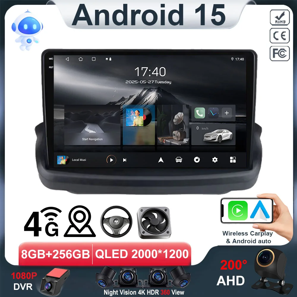 Android 15 Radio del coche para Hyundai Rohens Genesis Coupe 2009 - 2011 reproductor de vídeo estéreo Multimedia Carplay Auto 2DIN QLED 4G WIFI