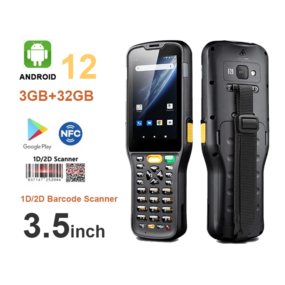 Handheld Android 12 Mini 2D Barcode Scanner 5000mAh Battery 3GB+32GB Rugged PDA Computer with 4G WIFI for Business And Retail