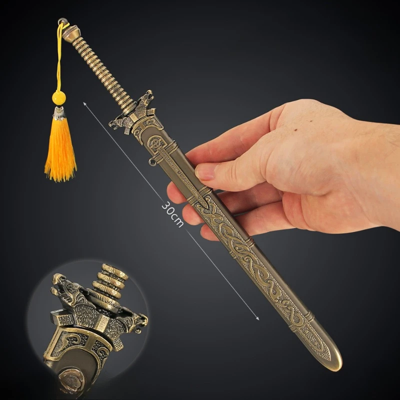 30cm New Anime Figure Heavy Ye Sword Peripheral Metal Model Craftsmanship Desktop Decoration Ornaments Boys Birthday Gifts Toys