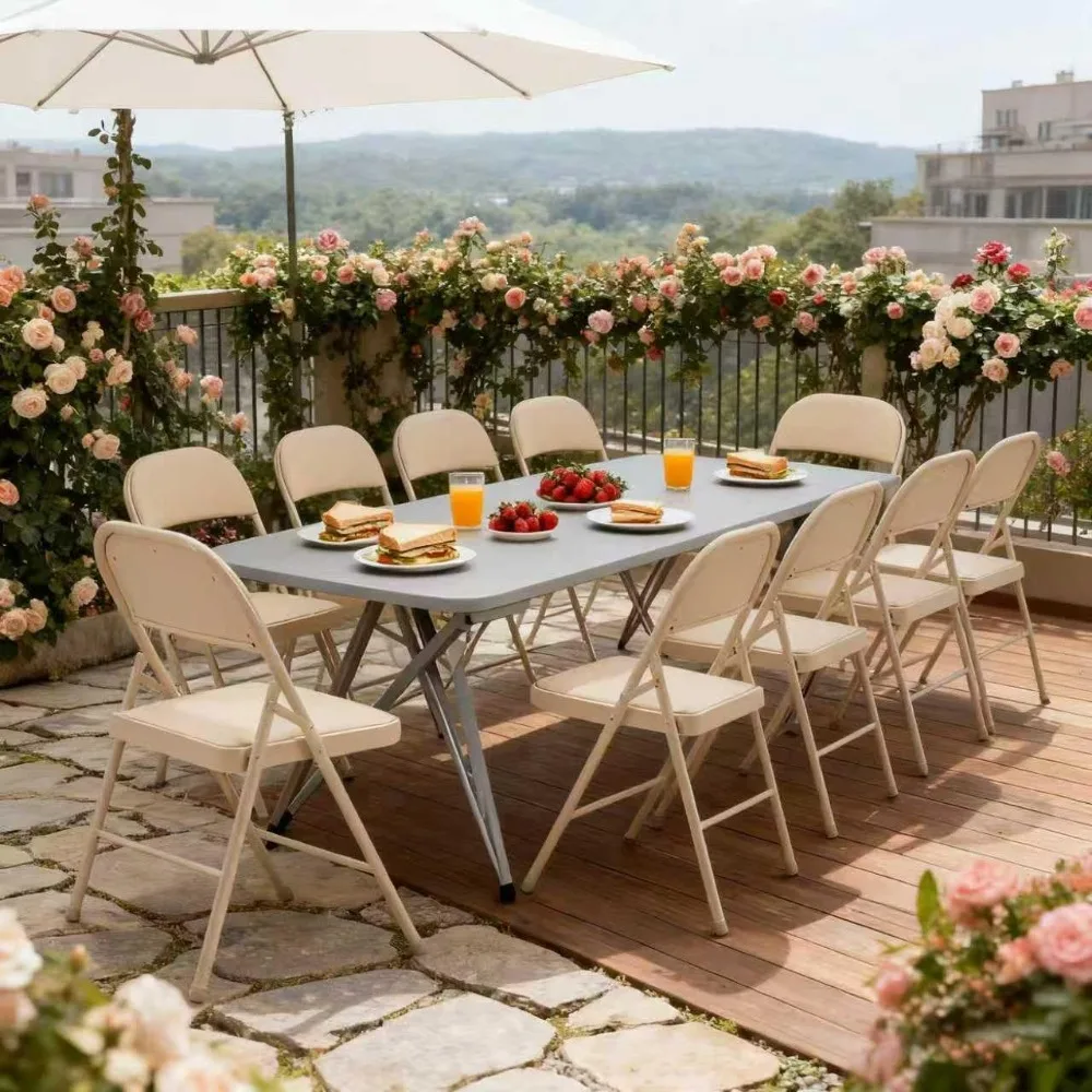 20 Pack Folding Chairs with Cushion Padded Metal Portable for Indoor Outdoor Party Wedding