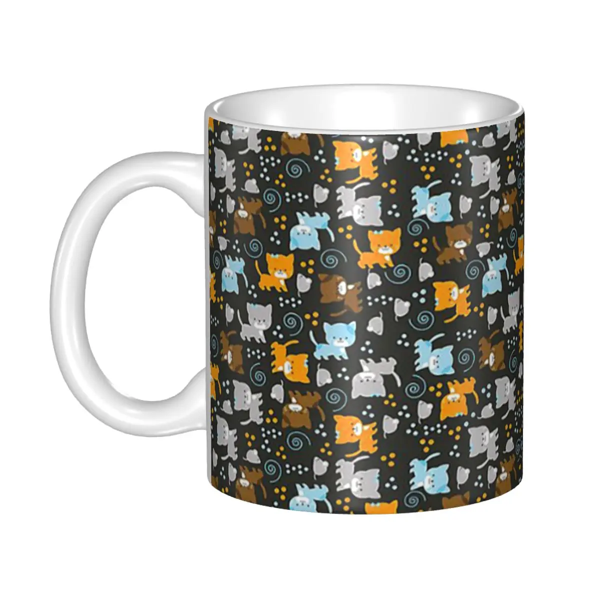 

Gray Ginger And Siamese Kittens Cats Mug Funny Ceramic Coffee Cups Tea Mugs Milk Cup Drinkware Gift for Friends