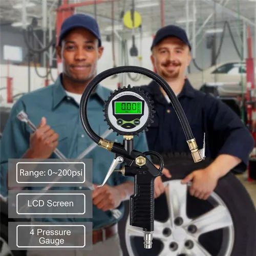 Imagen 2 del producto Pantalla LCD Digital para coche, bicicleta, Motor, retroiluminación LED, probador de vehículo, medidor de inflado de presión de aire de neumáticos de la UE