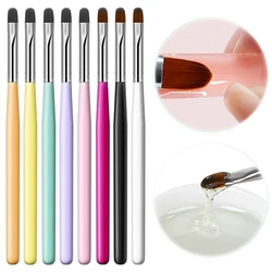 1Pc pennello per unghie pittura disegno acrilico UV Gel Extension manico in legno Nylon capelli nero bianco Nail Art penna fai da te Manicure strumento per unghie