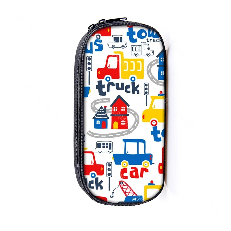 Car Truck Print Cosmetic Case Pencil Bag Kids Stationary Case Pencil Box Children  Schoolbags Boys School Supplies Gift