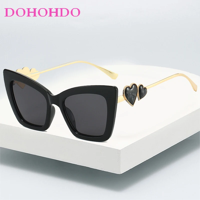 

New Luxury Fashion Metal Oversized Cat Eye Glasses Women Trendy Brand Designer Sun Glasses Male Travel Driving Eyeglasses UV400