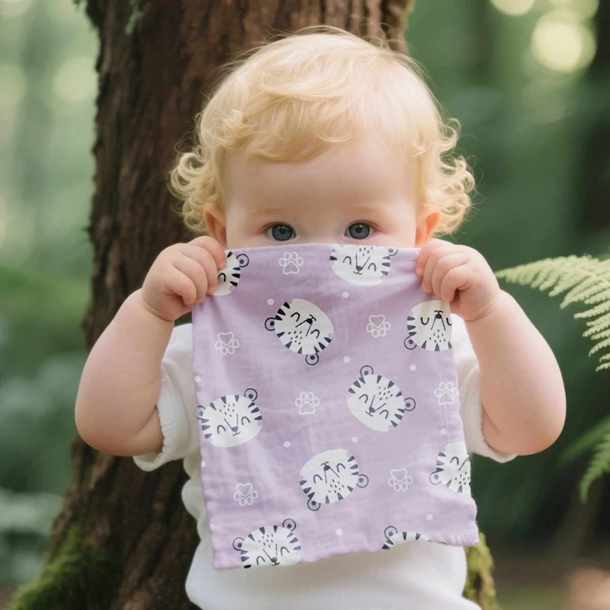 4Pcs/Set Baby Washcloth Newborn Soft Absorbent Gauze Cotton Crepe Baby Towels Handkerchief Bathing Feeding Face Wipe Burp Cloth