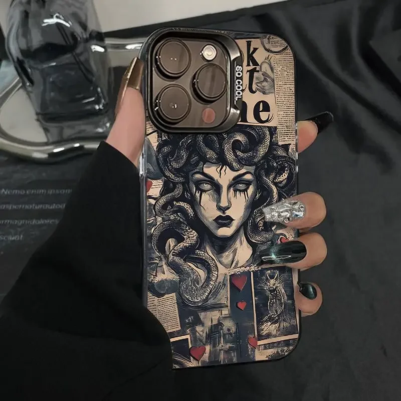 Fashion Dark Medusa Phone Case for Samsung Galaxy S26 S25 S24 S23 S22 S21 S20 Note20 Ultra Edge Plus 4G 5G Anti Fall Matte Cover