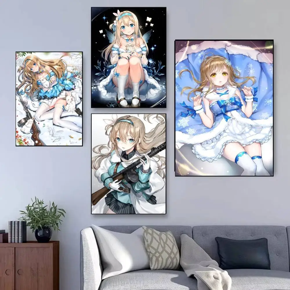 Jogo Suomi kp31 meninas frontline cartaz auto-adesivo arte adesivo de papel à prova dwaterproof água café casa bar sala decoração da parede