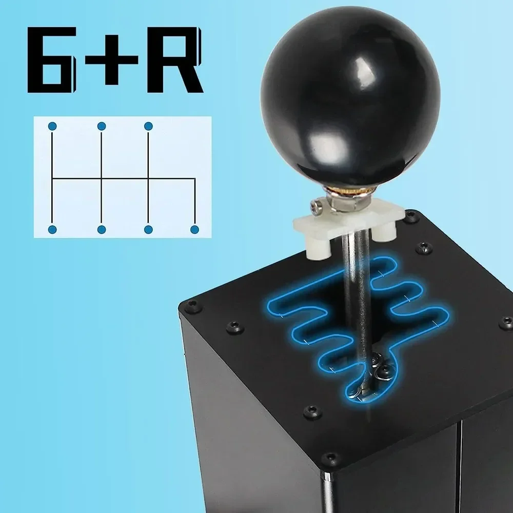 محول محاكي USB متين للكمبيوتر الشخصي 64 بت 6 + R فرملة اليد لـ Logitech G29 G27 G25 G920 Thrustmaster T300RS T300GT GT أسود