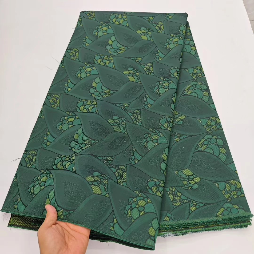 

Новейшая зеленая африканская жаккардовая кружевная ткань 2025, высококачественная нигерийская дамасская парчовая кружевная ткань для женщин, праздничное платье LHD25165