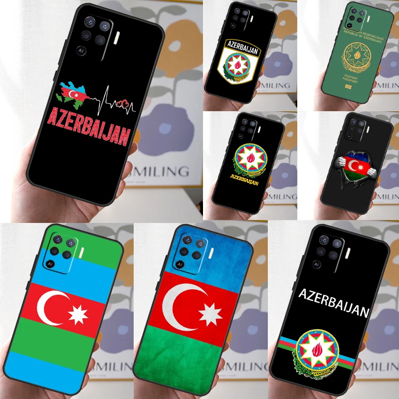 Azerbaijan Flag Coat of Arms For OPPO A52 A72 A5 A9 A53 2020 A96 A76 A16 A54 A74 A94 A58 A78 A98 A15 A17 A57 A77 A79 Case