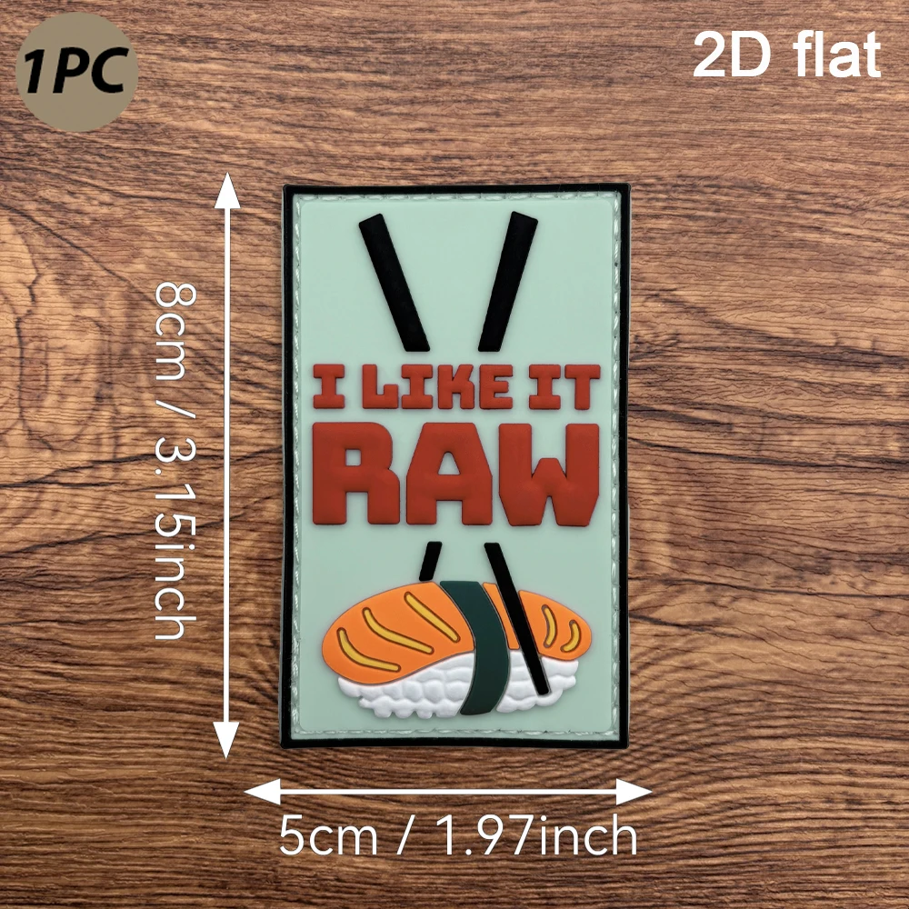 1Pc Rectangular Gourmet Sushi Fun Text Motivation Velcro Patch 2D Flat Pvc Material Rectangular Black Edge Fine Stitching Easy to Attach and Remove with Velcro Patch Includes Velcro Patch with Free Adhesive Surface Compatible with Functional Bags Trendy Brand Vest DIY Personalized Decoration