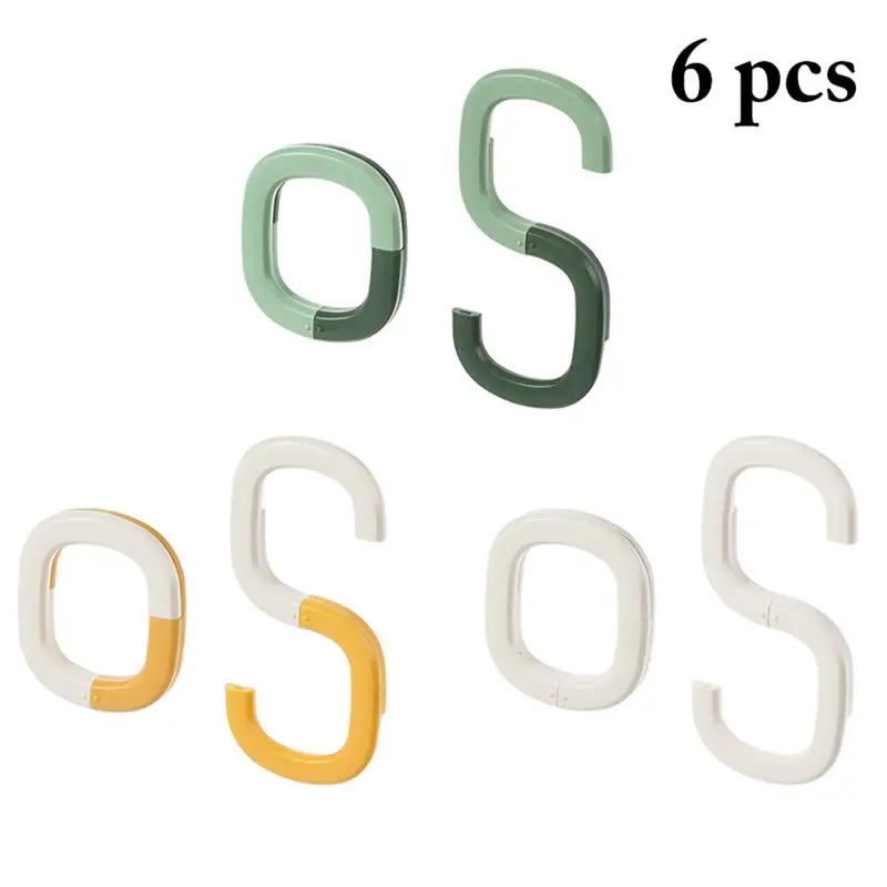 6Pcs Practical S Shape Hooks For Hanging Coat Hanger Clip Rail Crossbar Desk Hook Home Organizer Plastic Hanging Hook Versatile