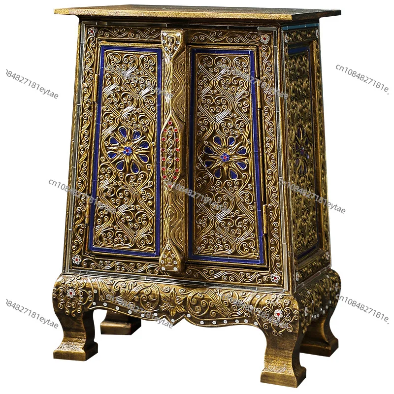 

South East Asia style solid wood table Thai retro bedroom bedside table small furniture storage small cabinet