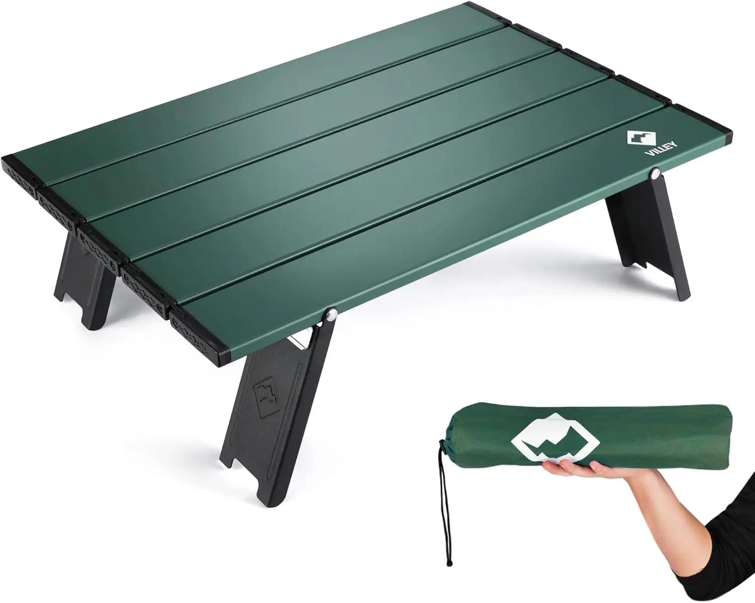 

Portable Mini Folding Beach Table, Ultralight Aluminum Side Table with Carry Bag for Camping Picnics Outdoor