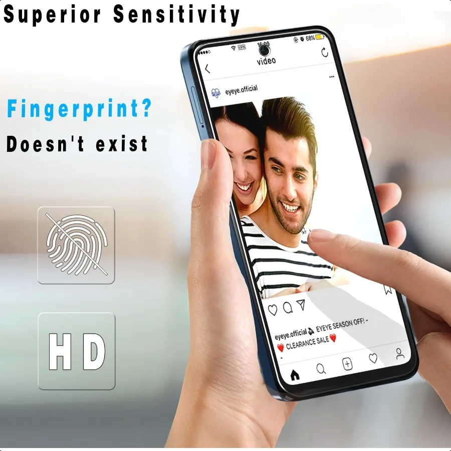 Slanku Confezione da 3 vetri temperati per Motorola Moto G Play 2024 Proteggi schermo Sensibilità touch Resistente ai graffi Cas senza bolle