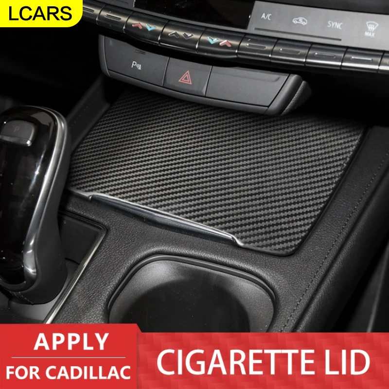 

Lcars-Carbon Fiber Car Cigarette Cover Sticker, Suable for Cadillac Xt4 2018, Car Interior Decorative Sticker, New Car Supplies