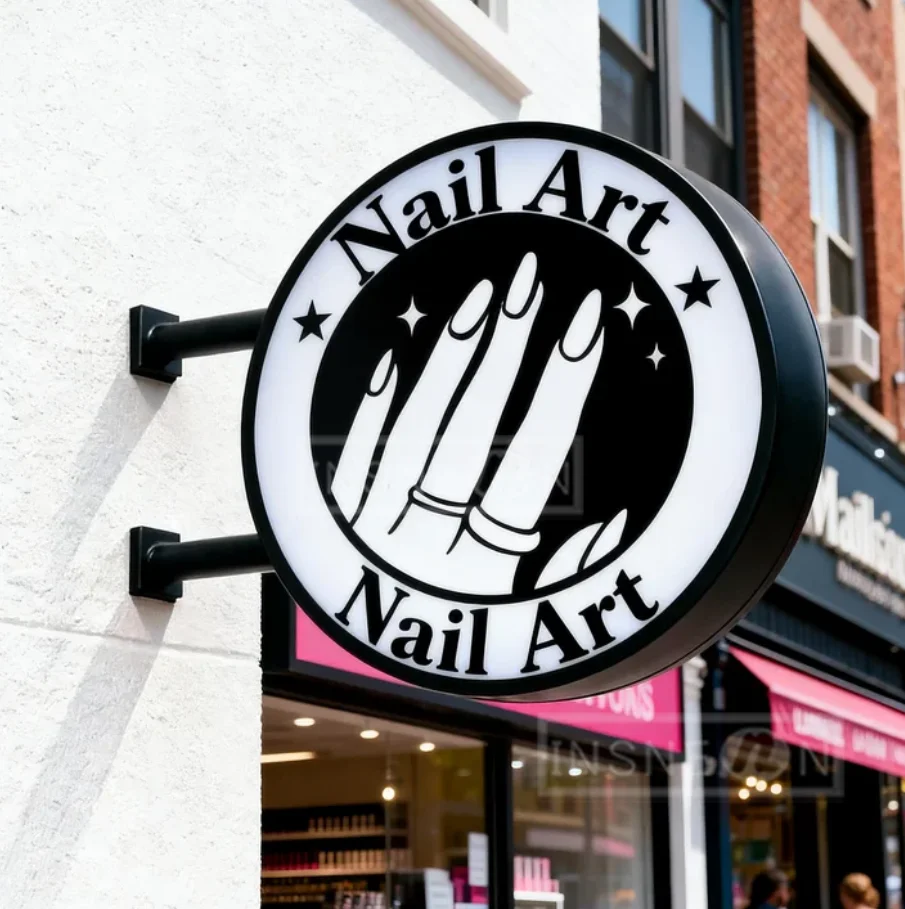 Personalized LED Sign Custom Lightbox Advertising Light Up Business Nail Art Logo Storefront Illuminated Art Double-sided Deco