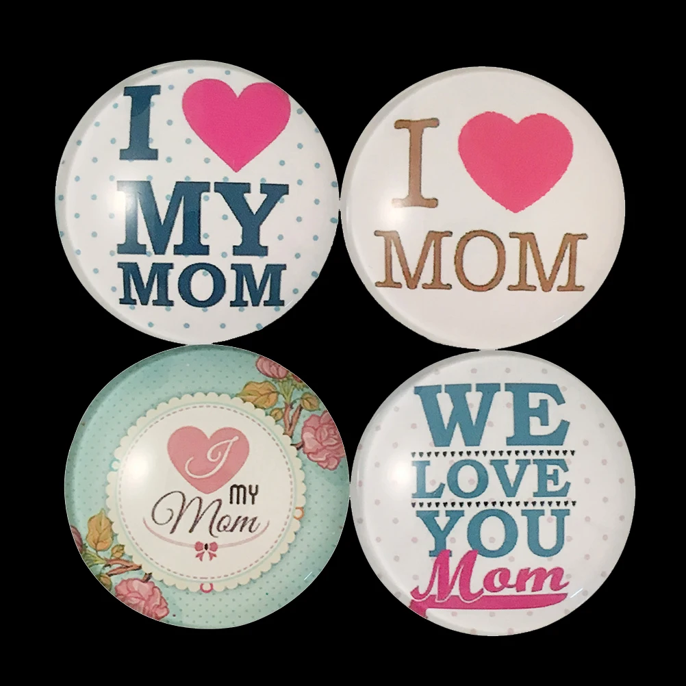 

4 Pcs Crystal Glass Refrigerator Stickers Magnets Mother's Day Decorations Fridge