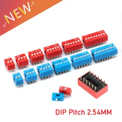 5Pcs Slide Type SMT Dip Switch 1 2 3 4 5 6 7 8 Bit  2.54mm Position Way DIP Pitch Toggle Switch Dial Switch